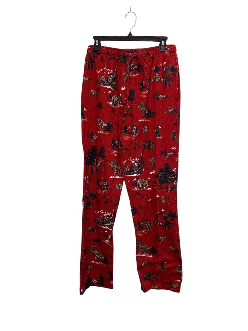 Polo Ralph Lauren 100% Cotton Flannel Red Printed Holiday Lounge PJ Pants sz M
